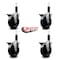 Service Caster 5'' Hard Rubber Swivel 1-1/8'' Expanding Stem Caster Set with Brake, 4PK SCC-EX20S514-HRS-PLB-118-4 - alternate 2